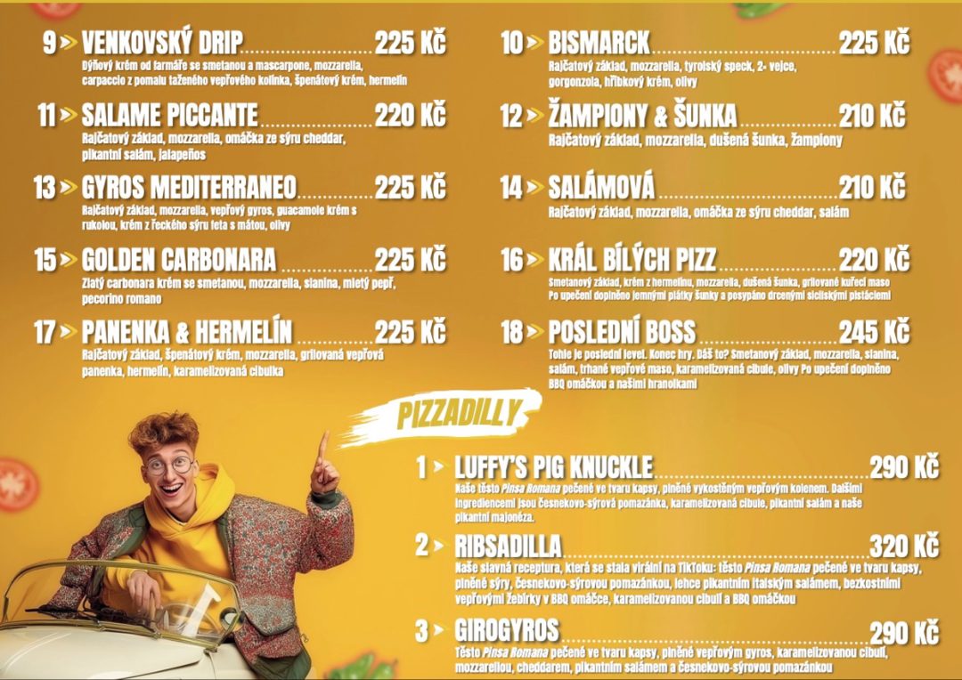 Toscana Pizza — pizzadilly a rozvozové zóny