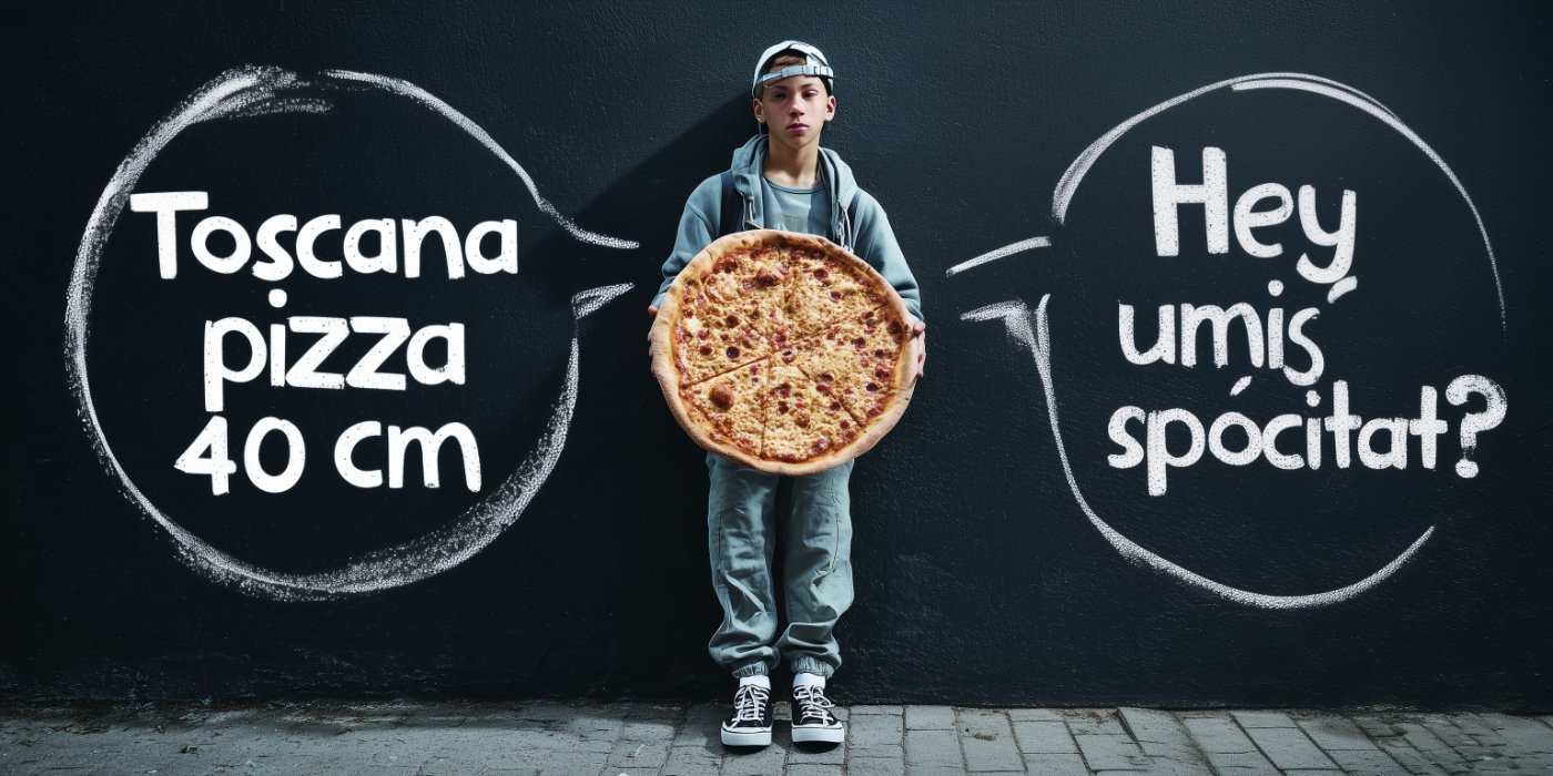 Toscana pizza 40 cm — porovnání velikosti
